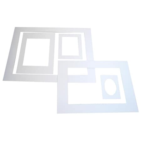 Inovart Inovart 206483 Sax Teachers School Pack Economy Pre-Cut Mat Frame; Assorted Size; White - Pack of 60 206483